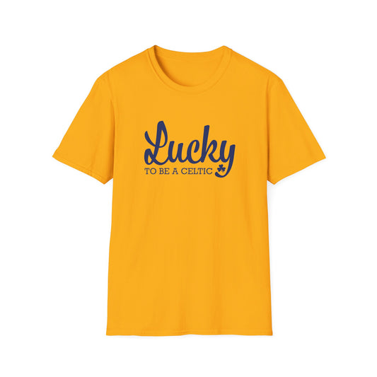 Lucky To Be A Celtic - Adult Cotton Softstyle T-Shirt