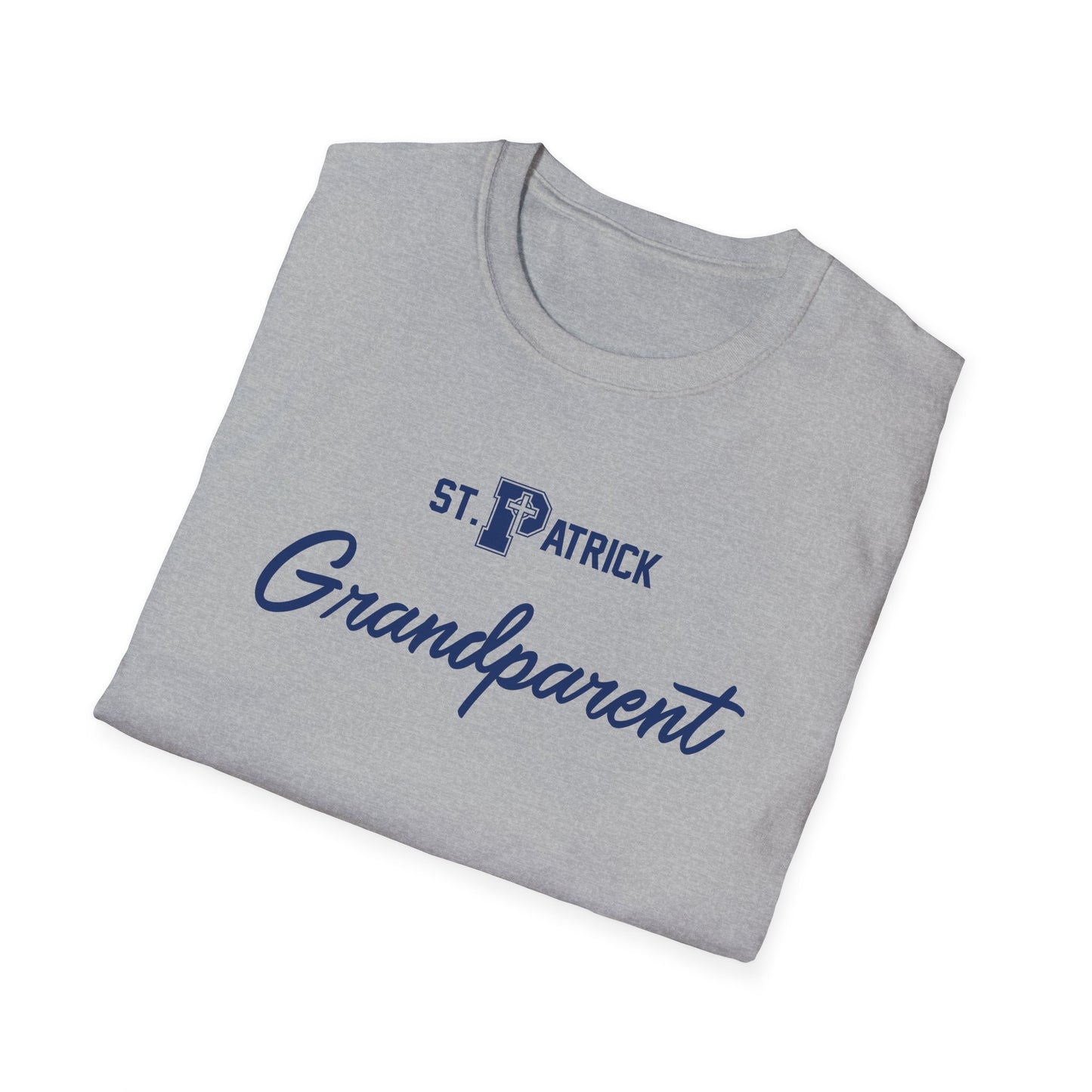 St Patrick Logo with Big Grandparent - Adult Cotton Softstyle T-Shirt