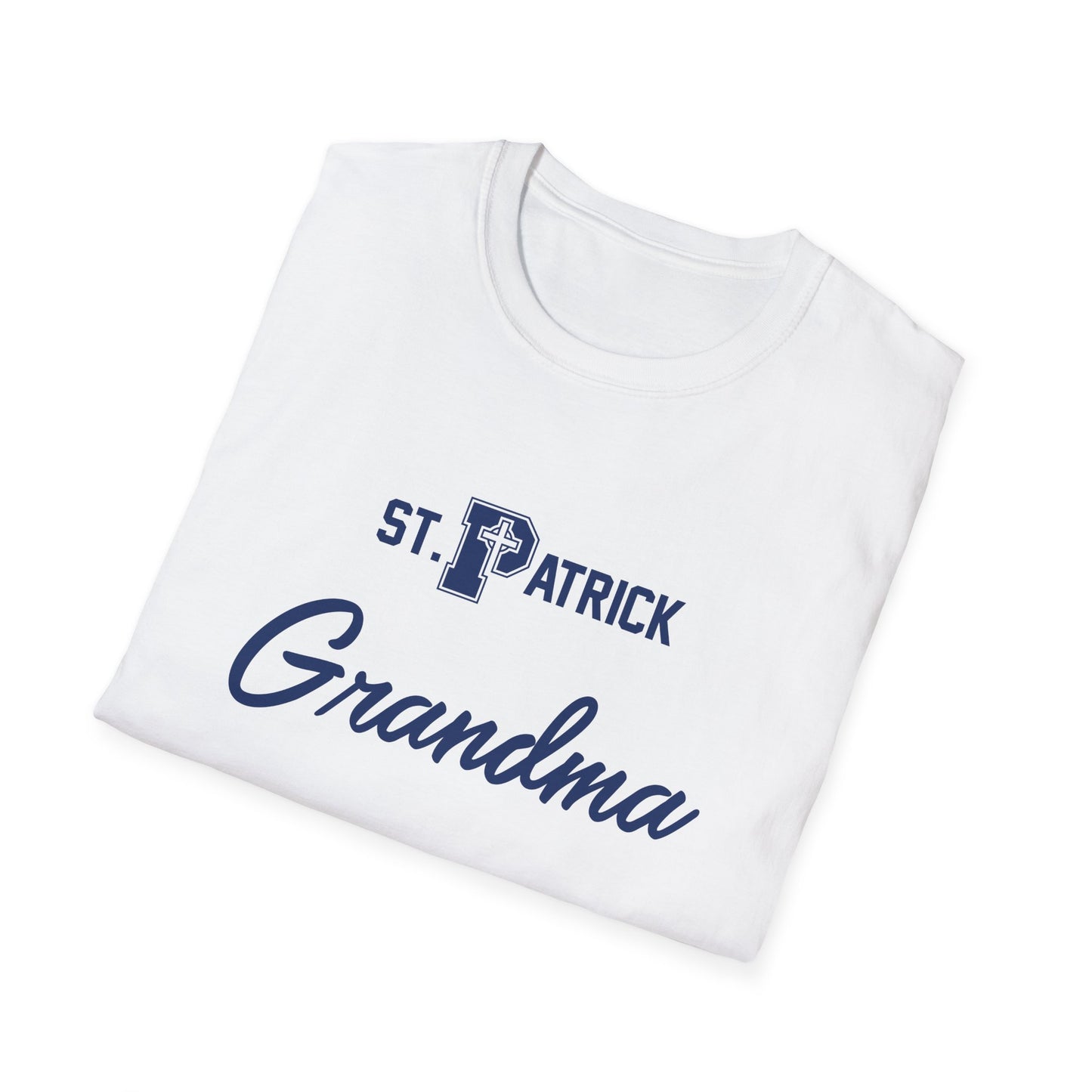 St Patrick Logo with Big Grandma - Adult Cotton Softstyle T-Shirt