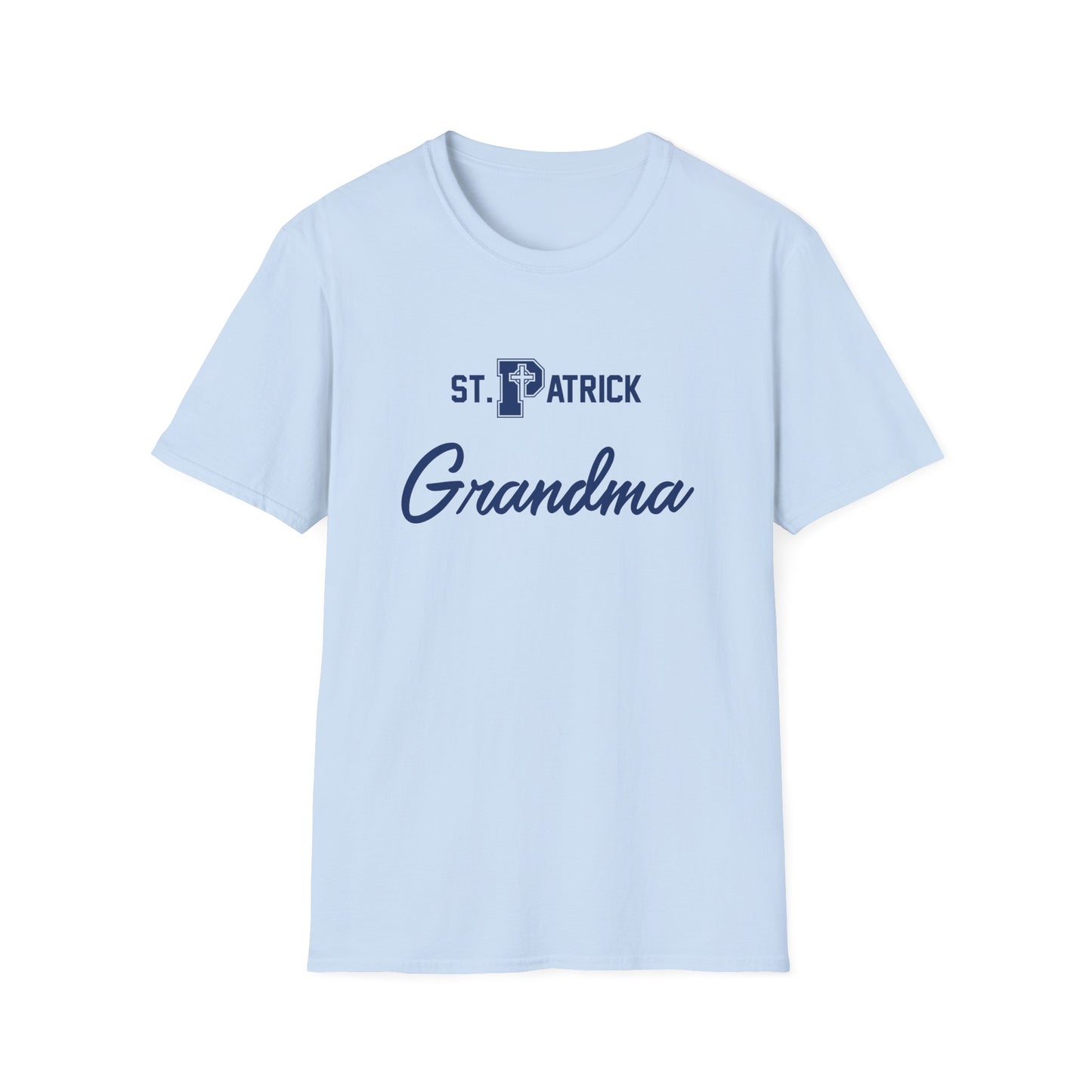 St Patrick Logo with Big Grandma - Adult Cotton Softstyle T-Shirt