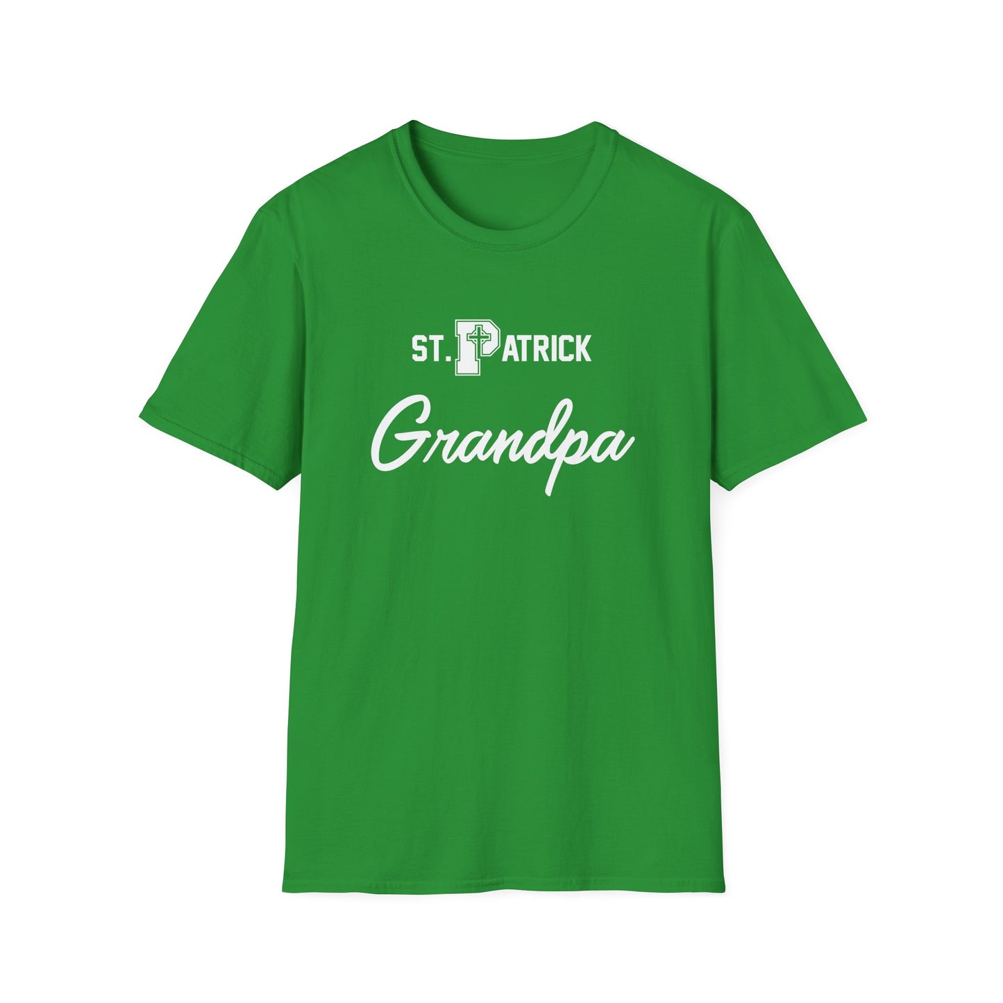 St Patrick Logo with Big Grandpa - Adult Cotton Softstyle T-Shirt