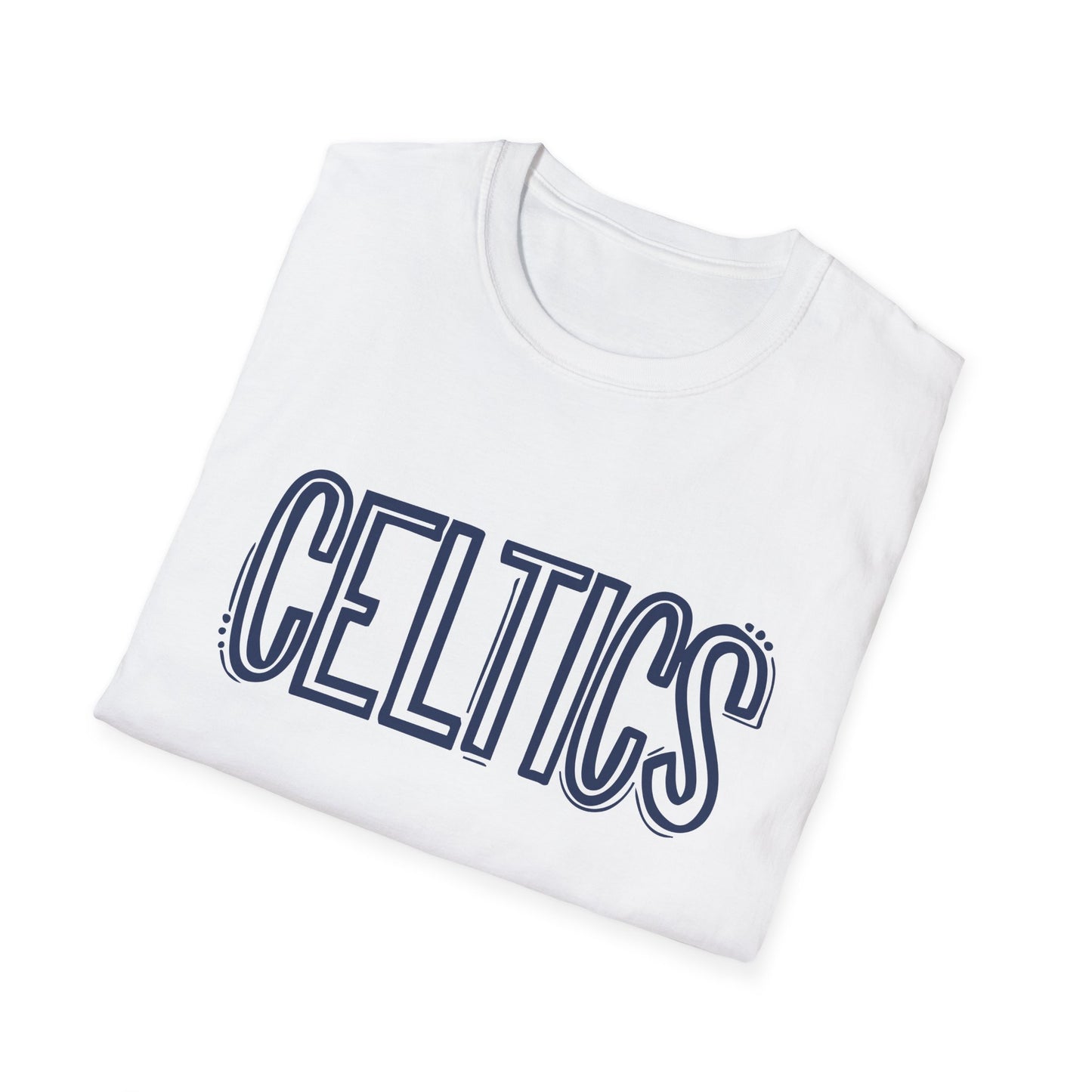 Celtics Sketch - Adult Cotton Softstyle T-Shirt