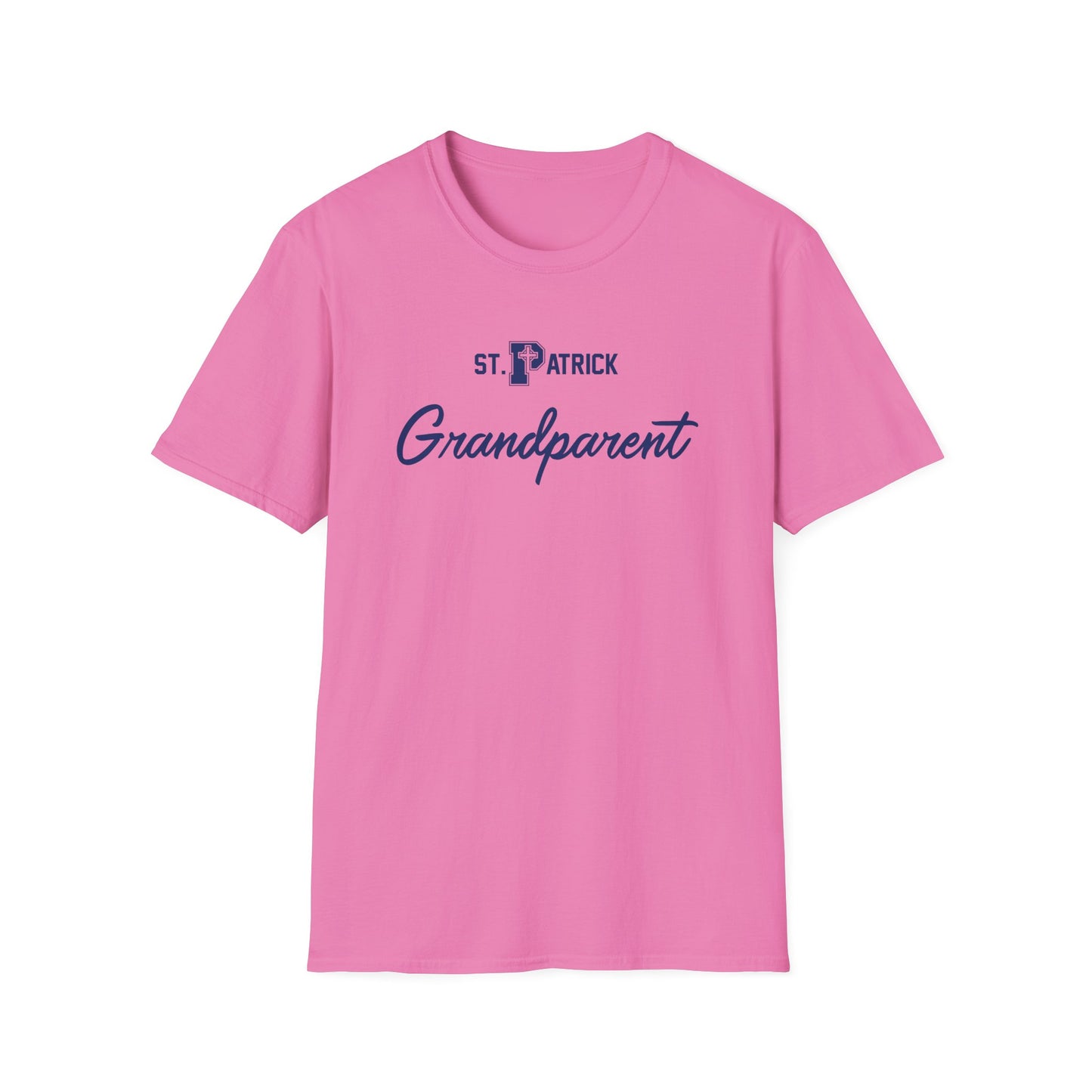St Patrick Logo with Big Grandparent - Adult Cotton Softstyle T-Shirt