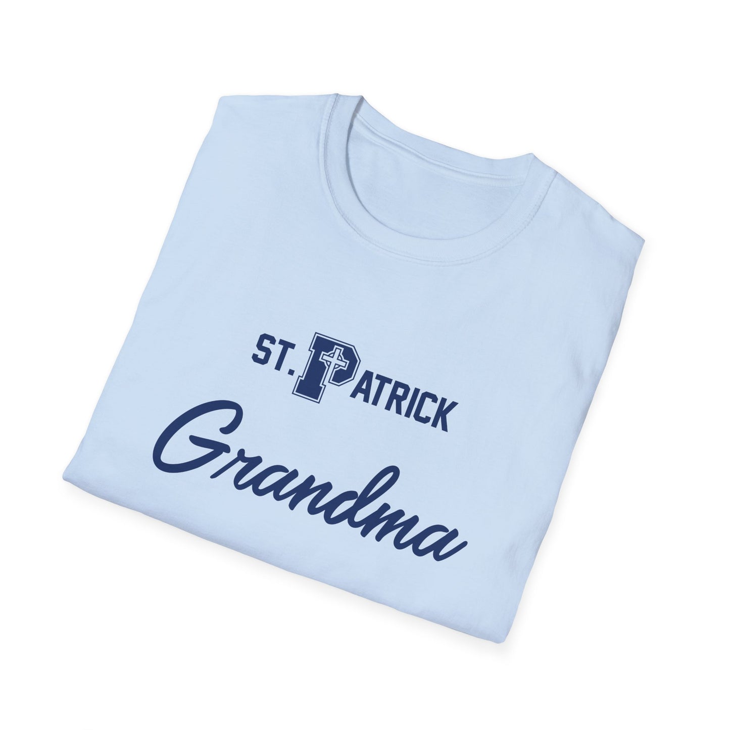 St Patrick Logo with Big Grandma - Adult Cotton Softstyle T-Shirt