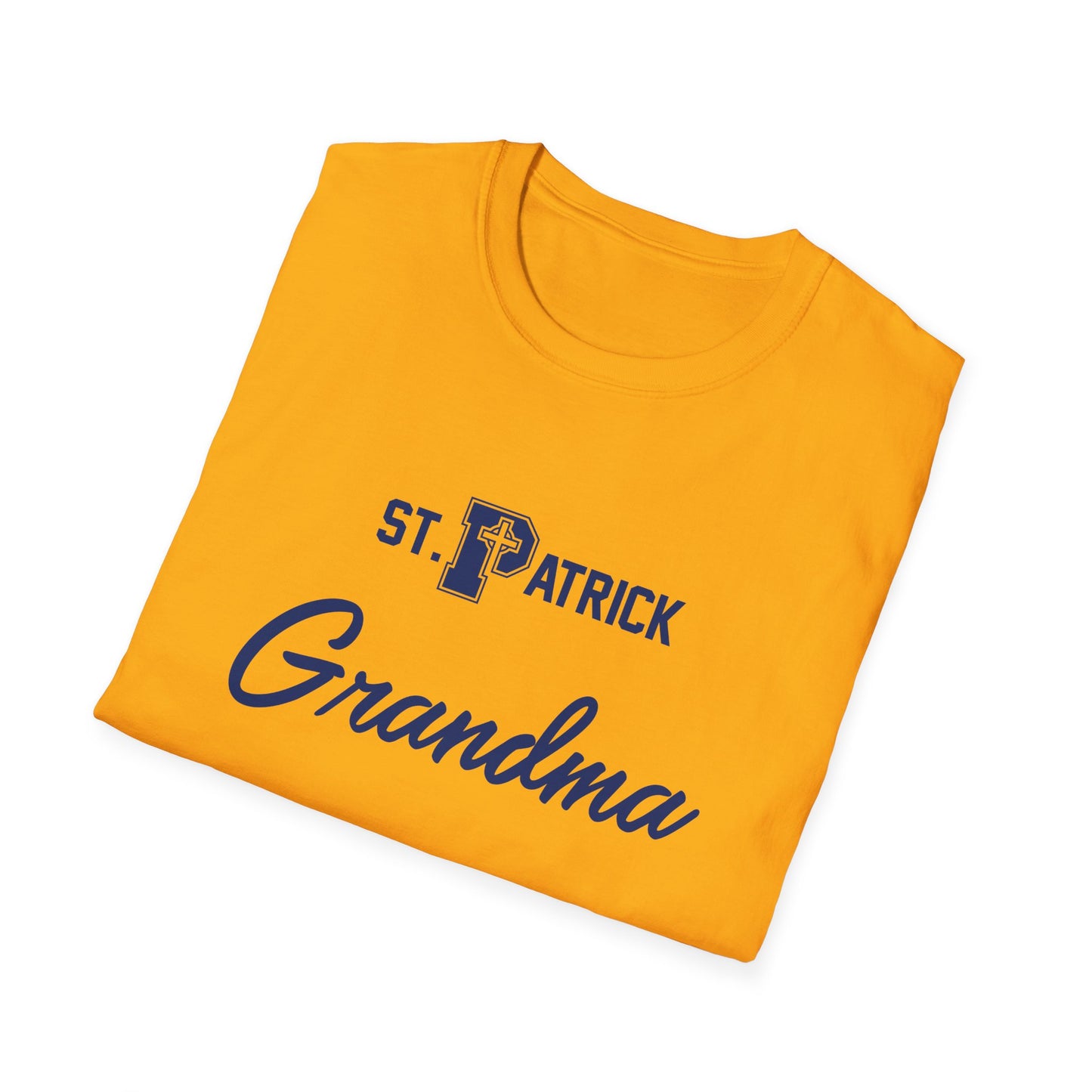 St Patrick Logo with Big Grandma - Adult Cotton Softstyle T-Shirt