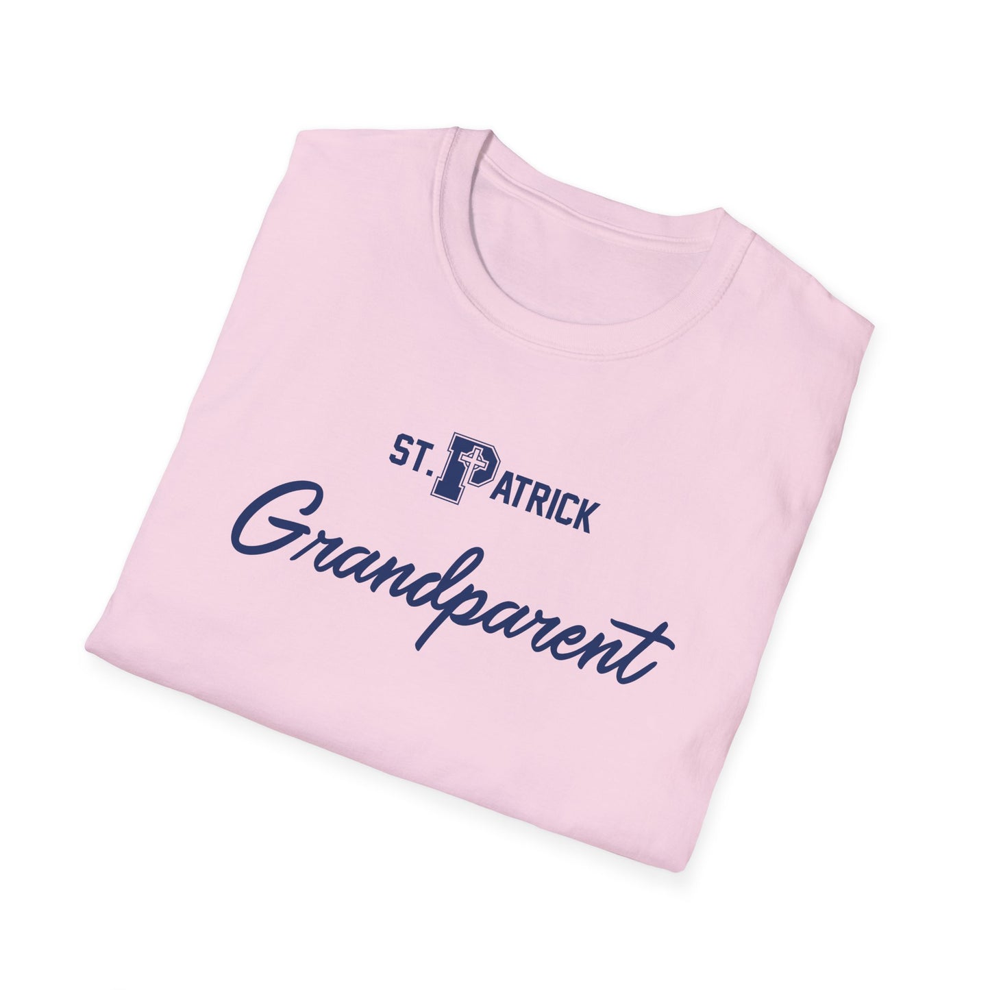 St Patrick Logo with Big Grandparent - Adult Cotton Softstyle T-Shirt