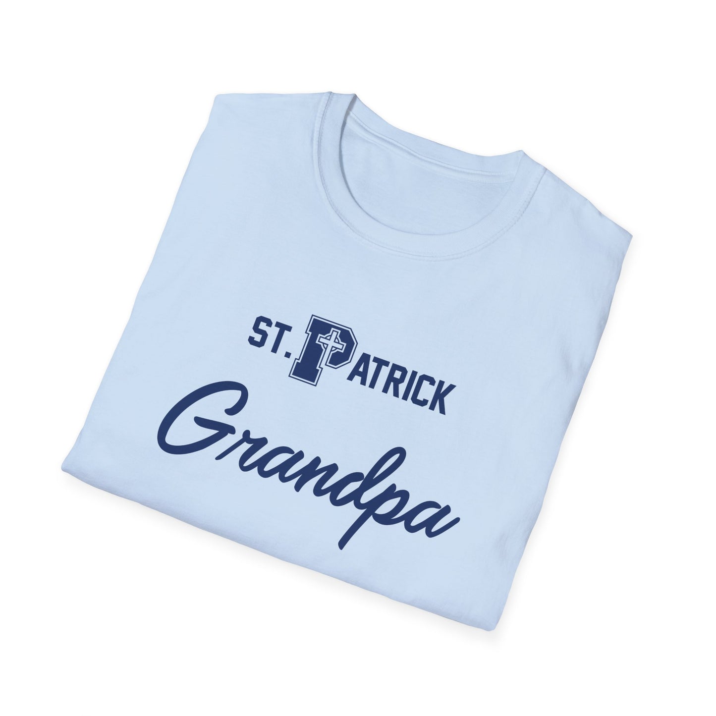 St Patrick Logo with Big Grandpa - Adult Cotton Softstyle T-Shirt