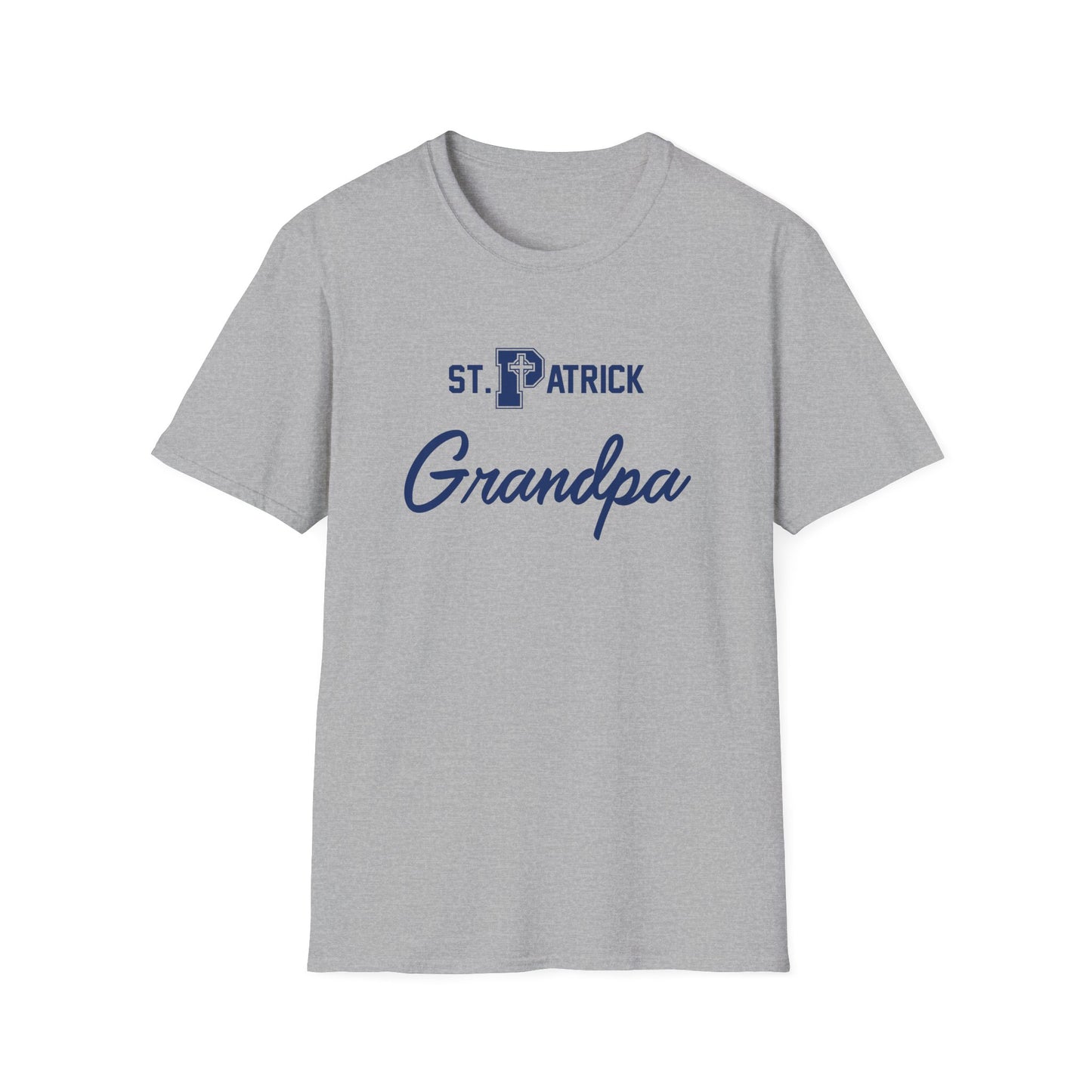 St Patrick Logo with Big Grandpa - Adult Cotton Softstyle T-Shirt