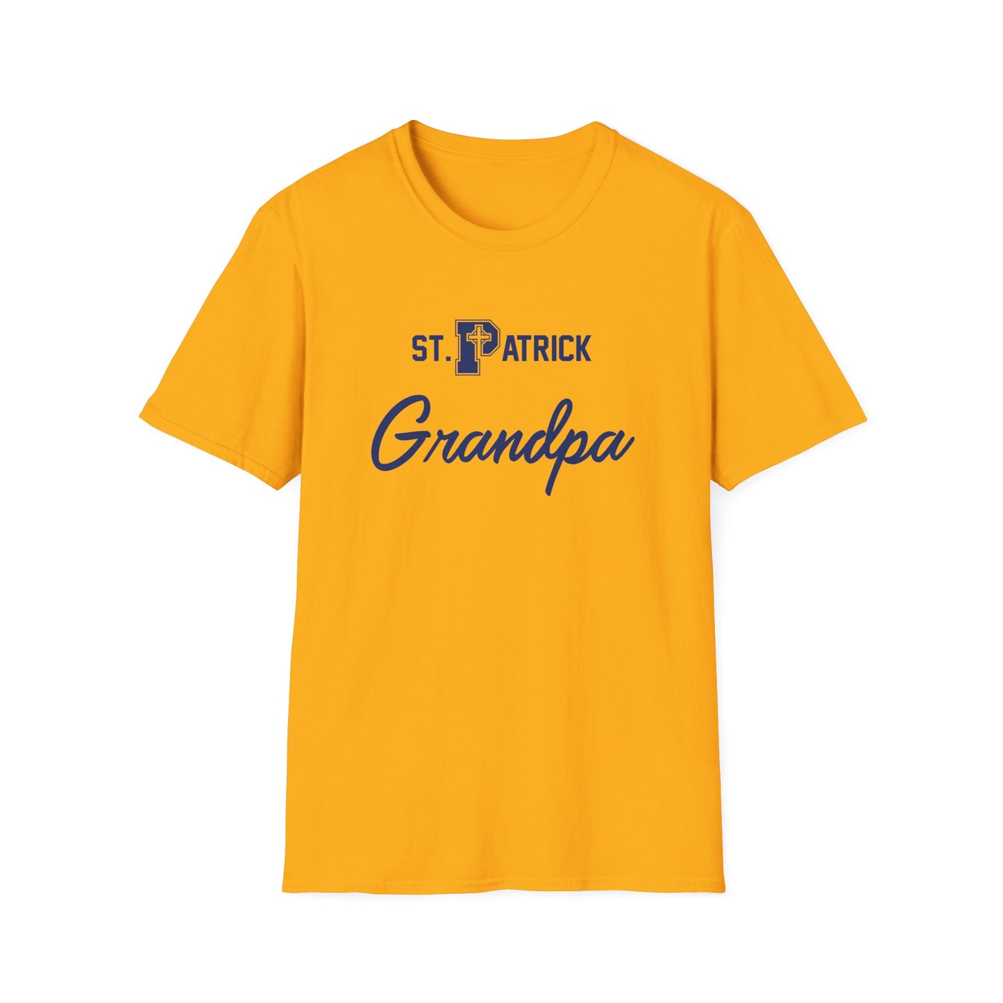 St Patrick Logo with Big Grandpa - Adult Cotton Softstyle T-Shirt