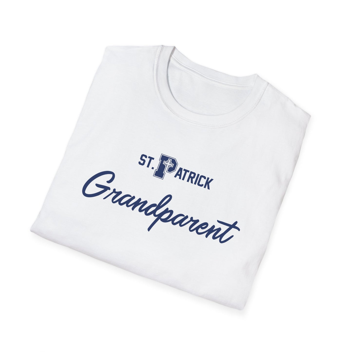St Patrick Logo with Big Grandparent - Adult Cotton Softstyle T-Shirt