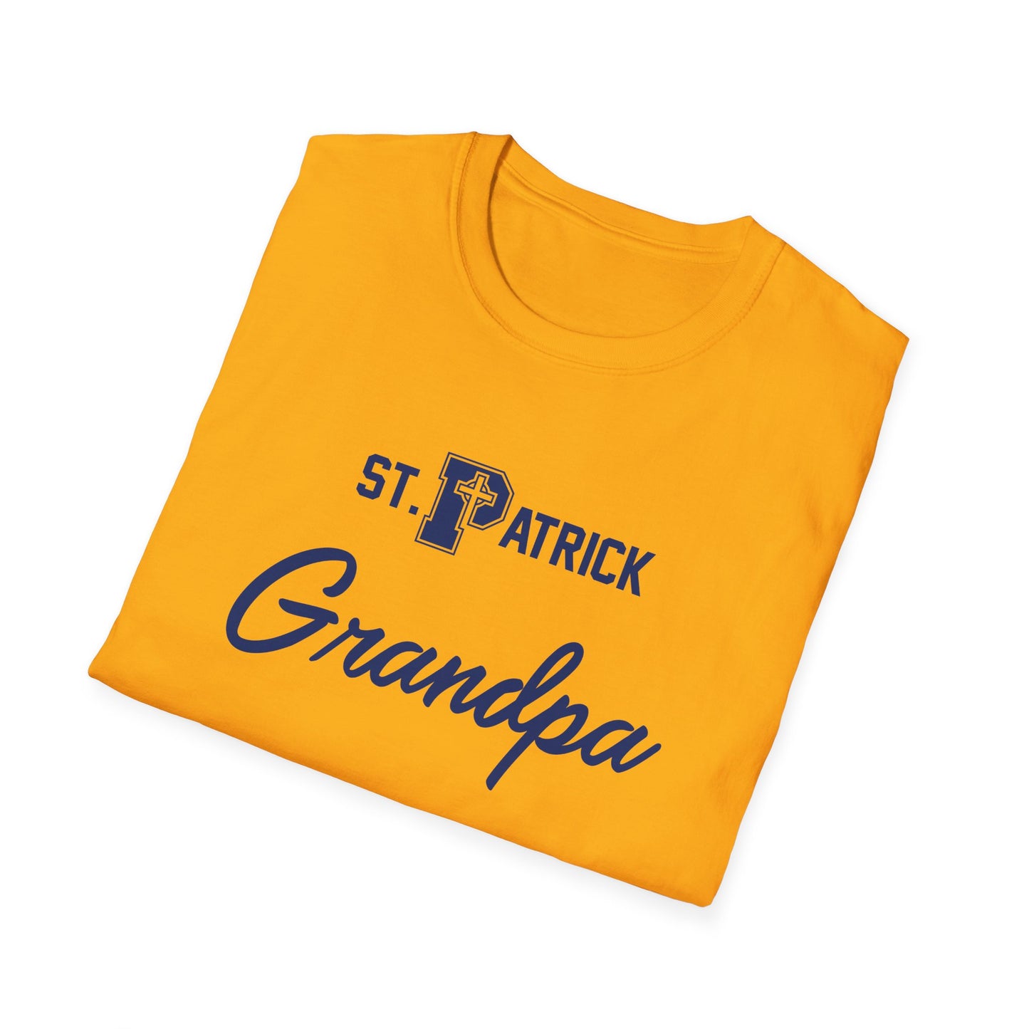 St Patrick Logo with Big Grandpa - Adult Cotton Softstyle T-Shirt