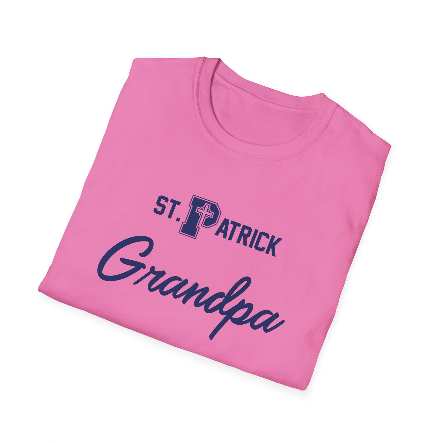 St Patrick Logo with Big Grandpa - Adult Cotton Softstyle T-Shirt