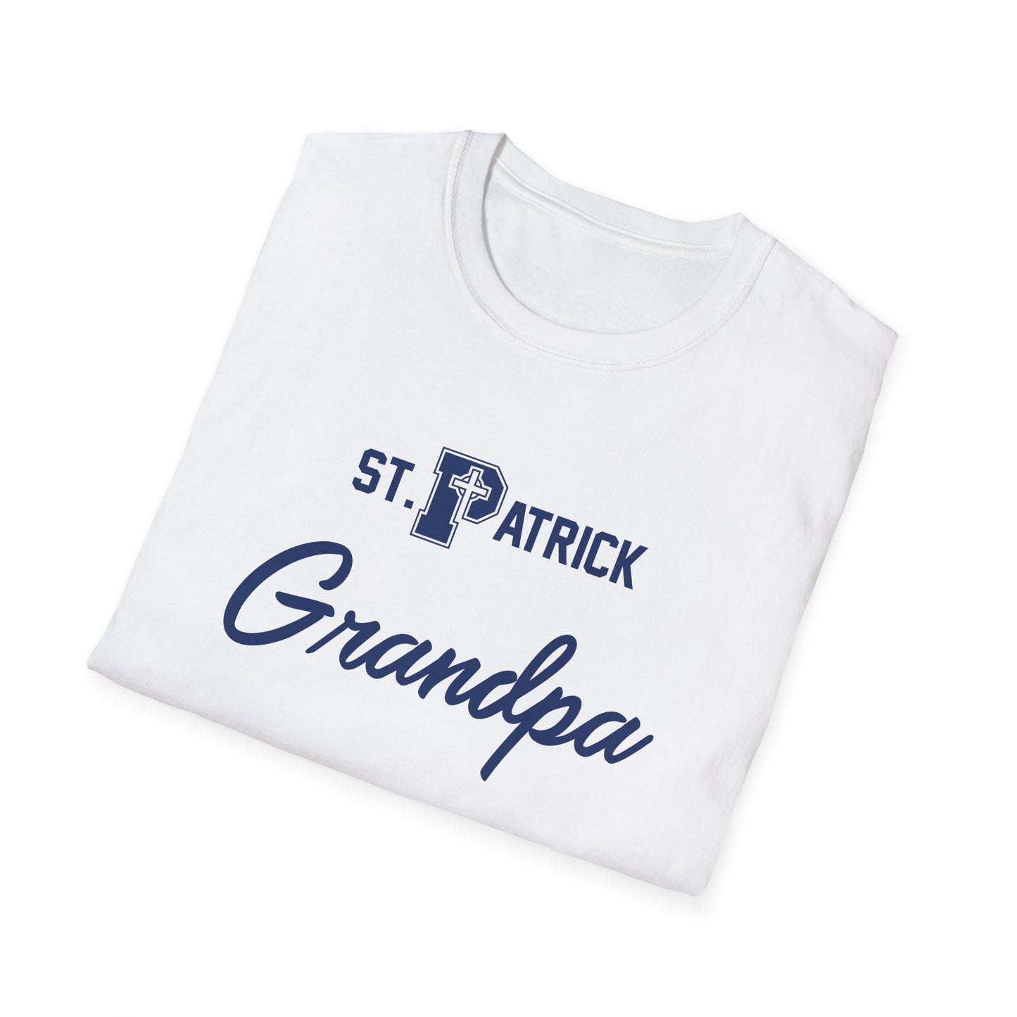 St Patrick Logo with Big Grandpa - Adult Cotton Softstyle T-Shirt