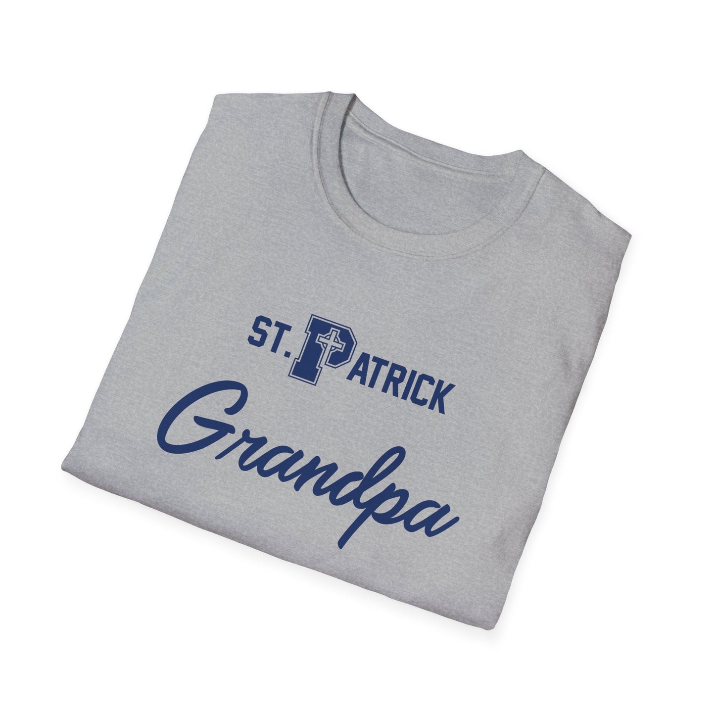 St Patrick Logo with Big Grandpa - Adult Cotton Softstyle T-Shirt