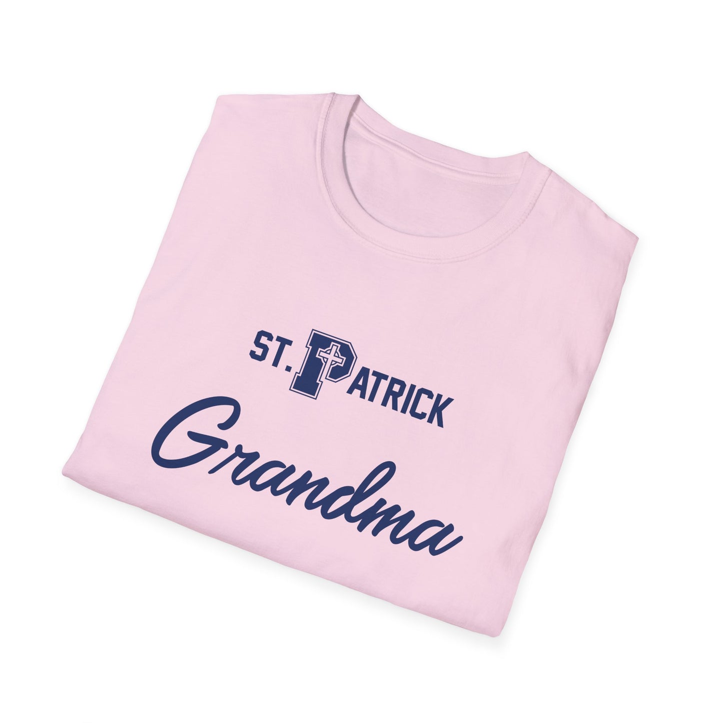 St Patrick Logo with Big Grandma - Adult Cotton Softstyle T-Shirt