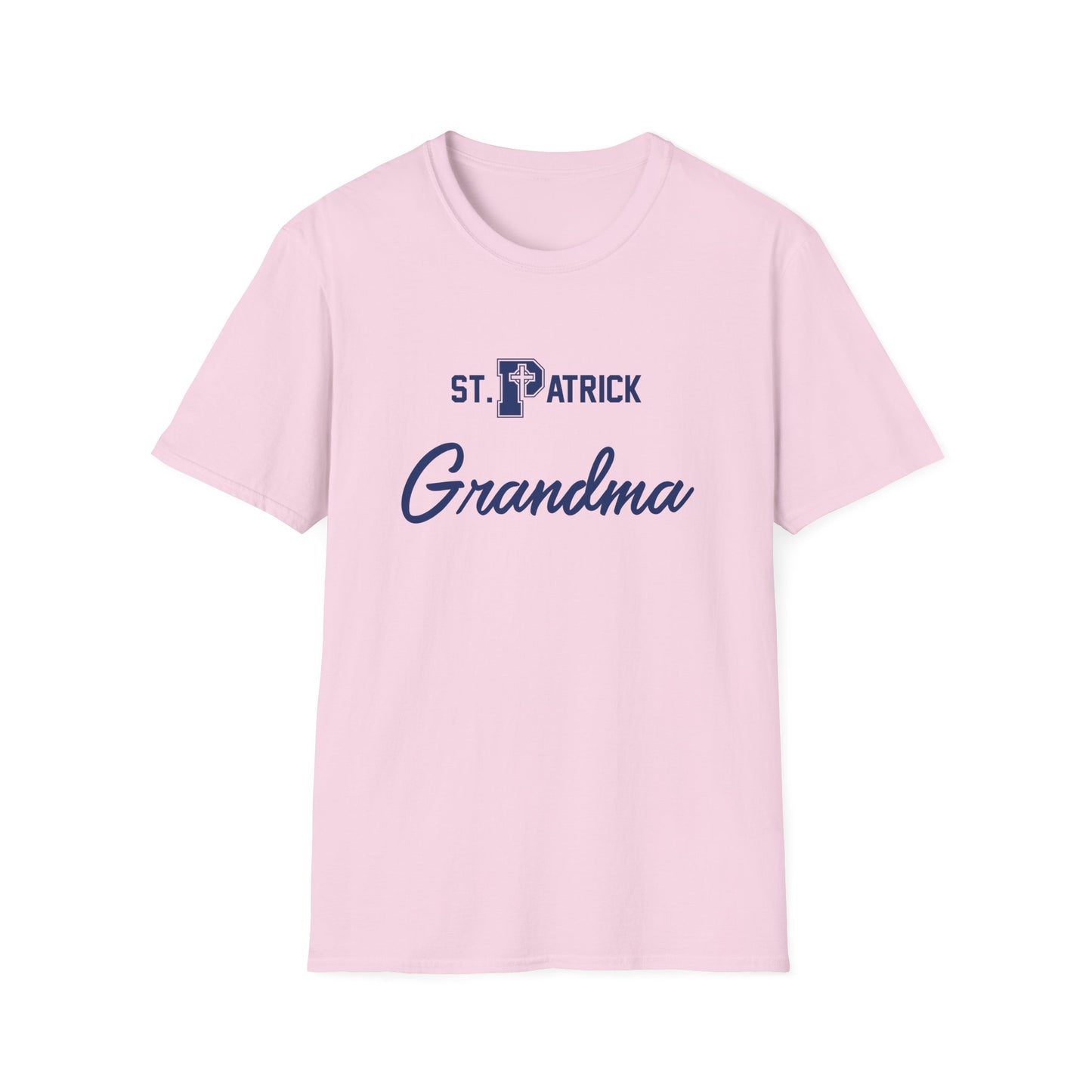 St Patrick Logo with Big Grandma - Adult Cotton Softstyle T-Shirt