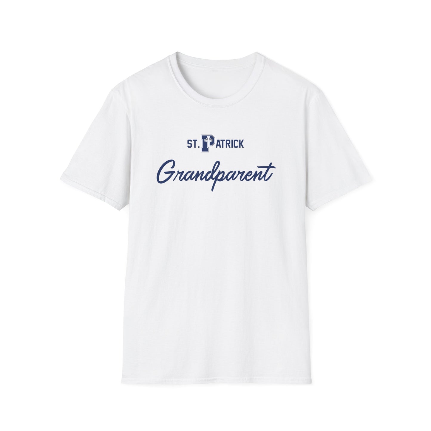 St Patrick Logo with Big Grandparent - Adult Cotton Softstyle T-Shirt