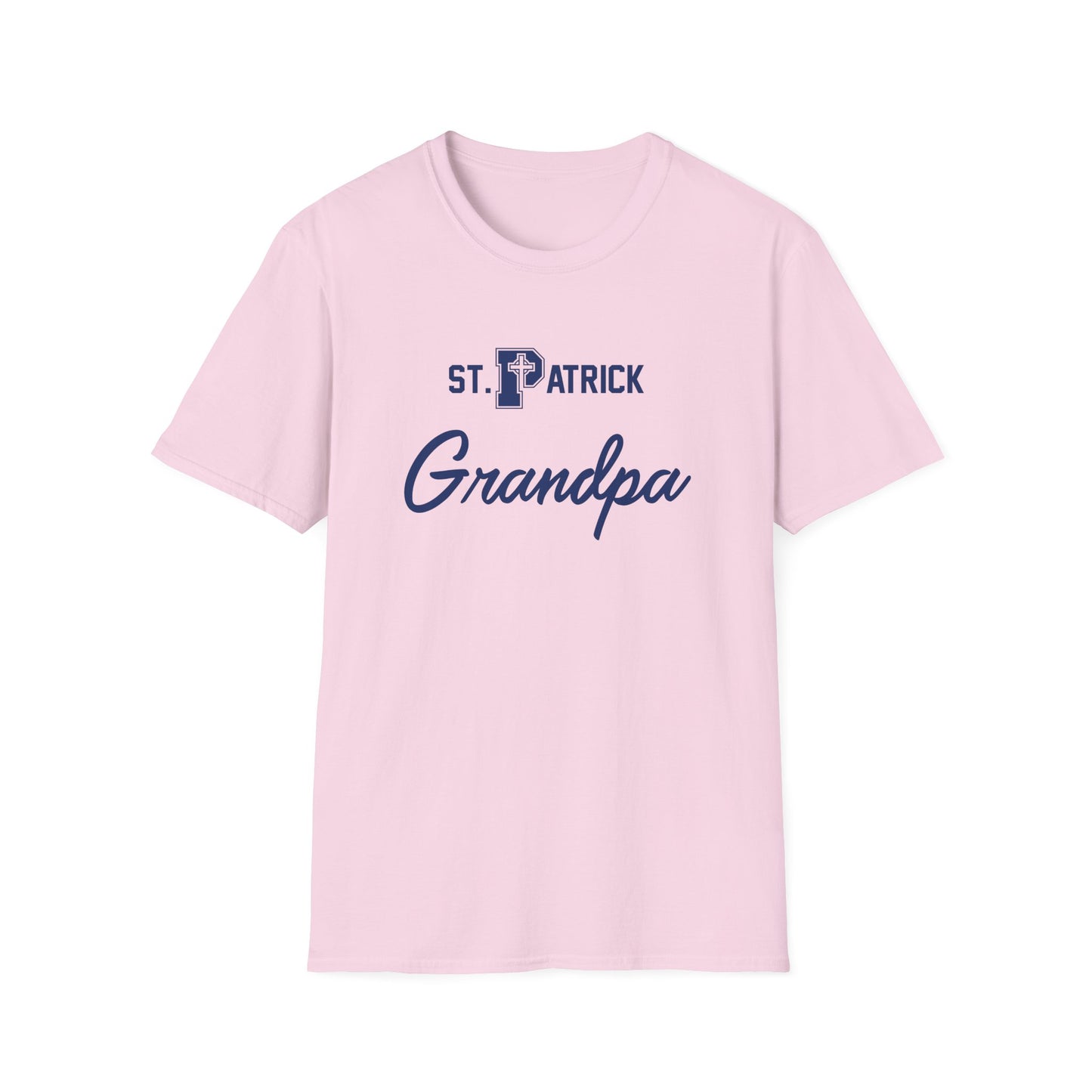 St Patrick Logo with Big Grandpa - Adult Cotton Softstyle T-Shirt