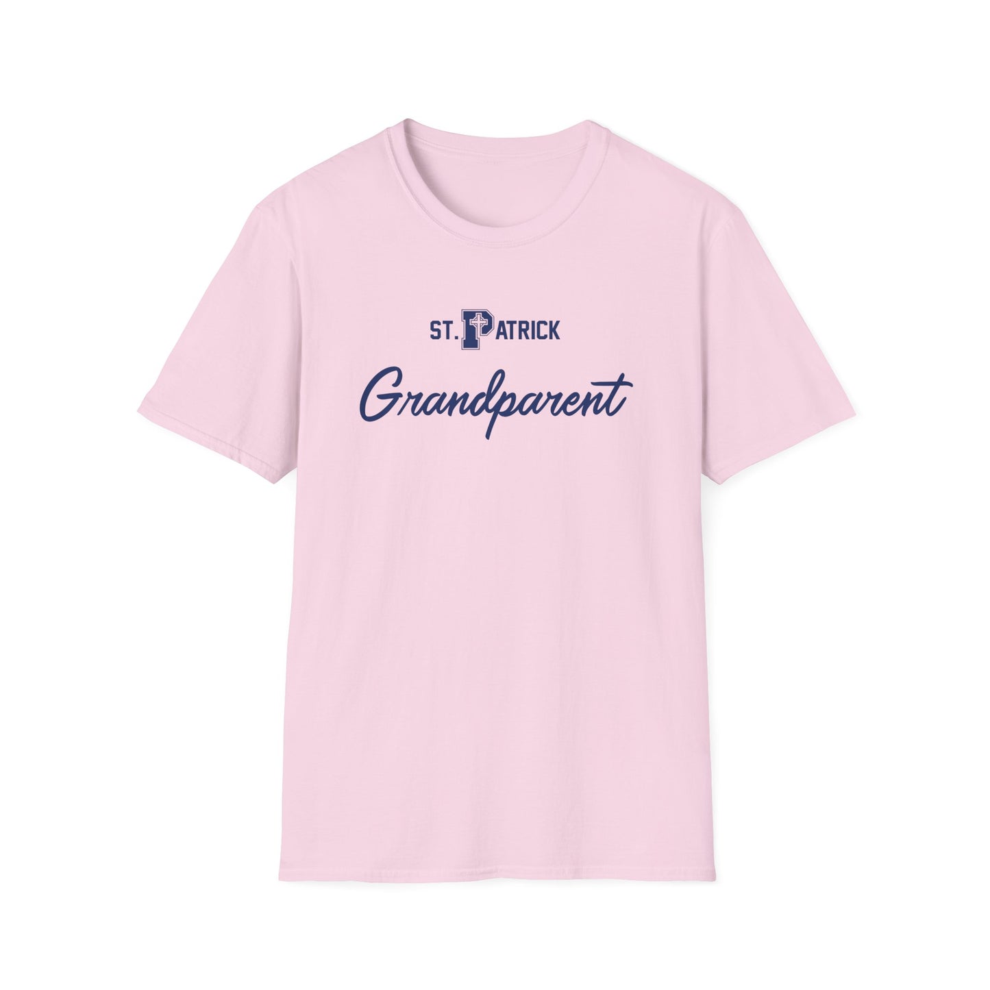 St Patrick Logo with Big Grandparent - Adult Cotton Softstyle T-Shirt