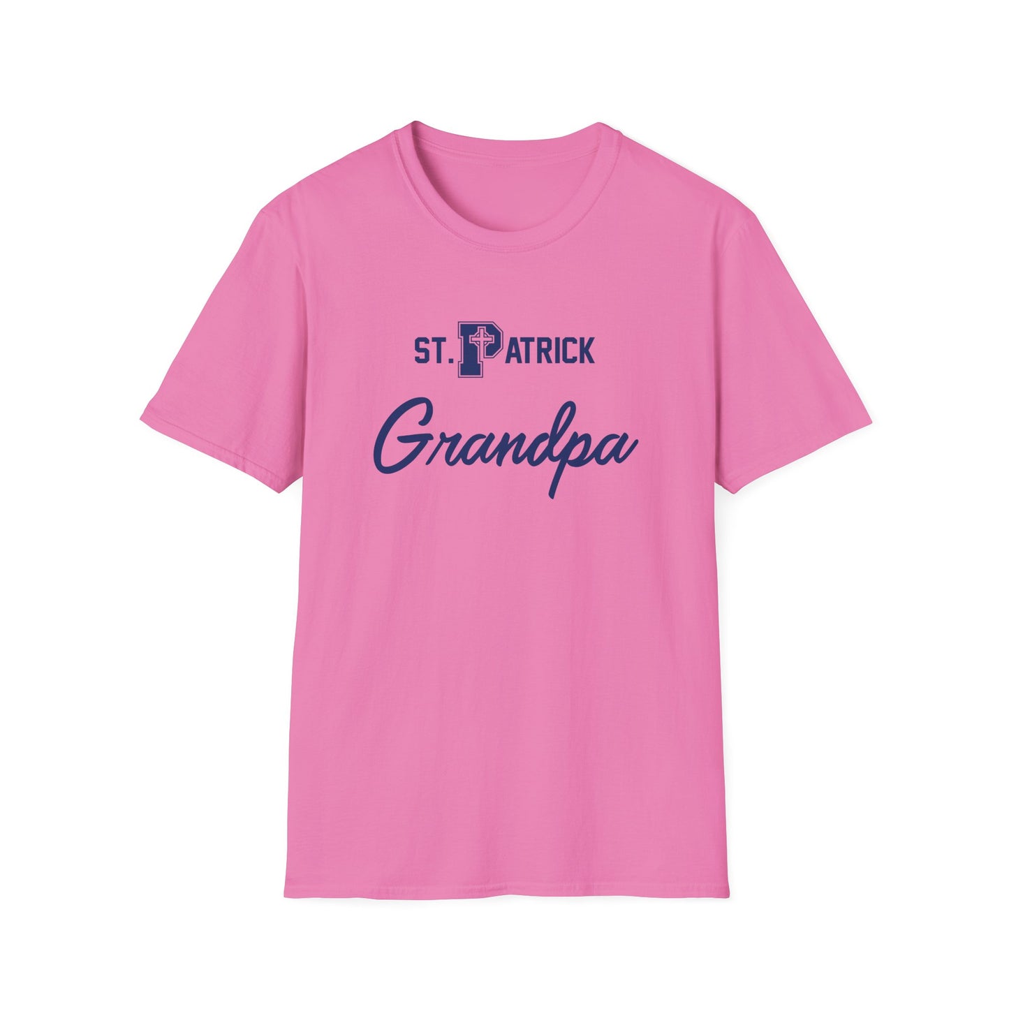 St Patrick Logo with Big Grandpa - Adult Cotton Softstyle T-Shirt