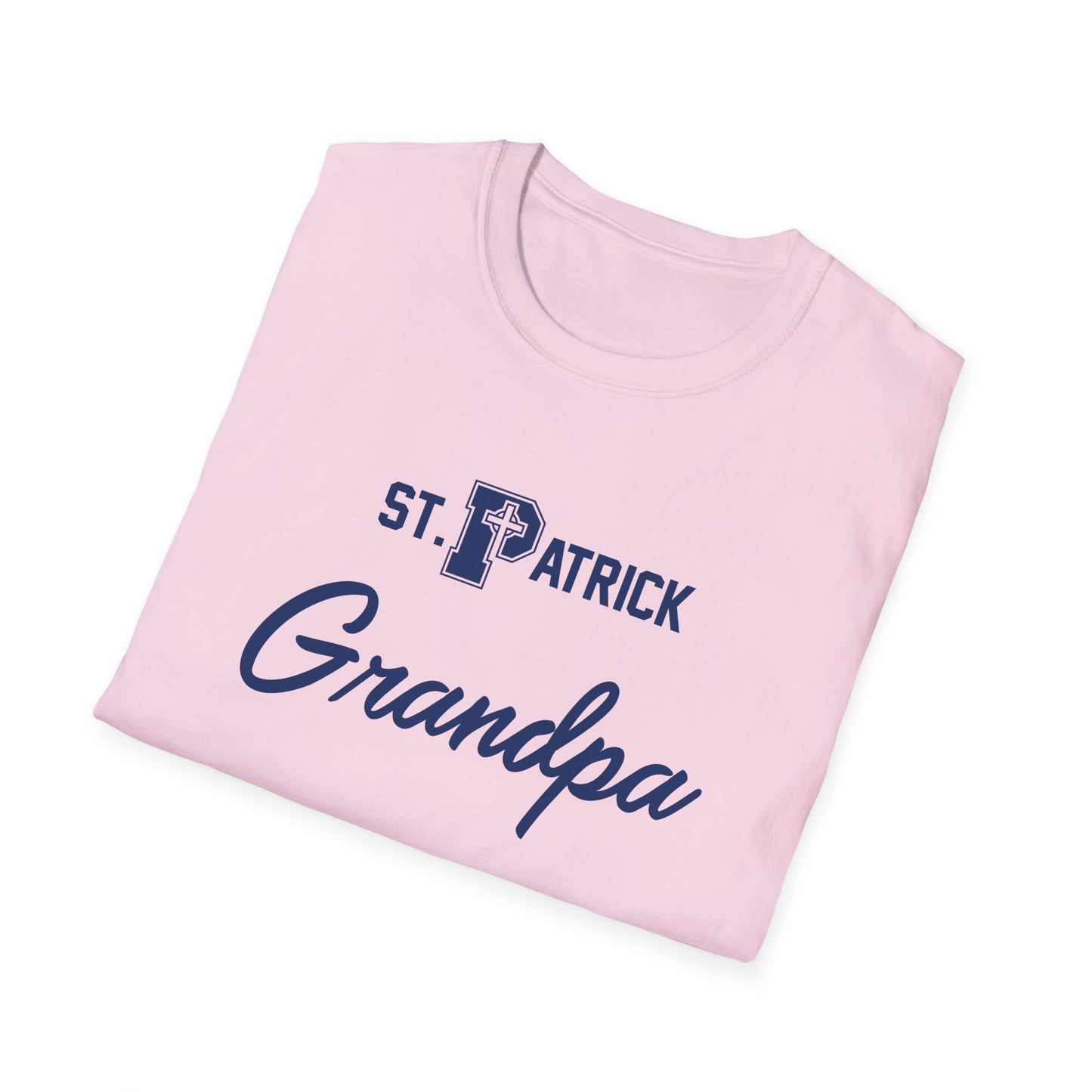 St Patrick Logo with Big Grandpa - Adult Cotton Softstyle T-Shirt