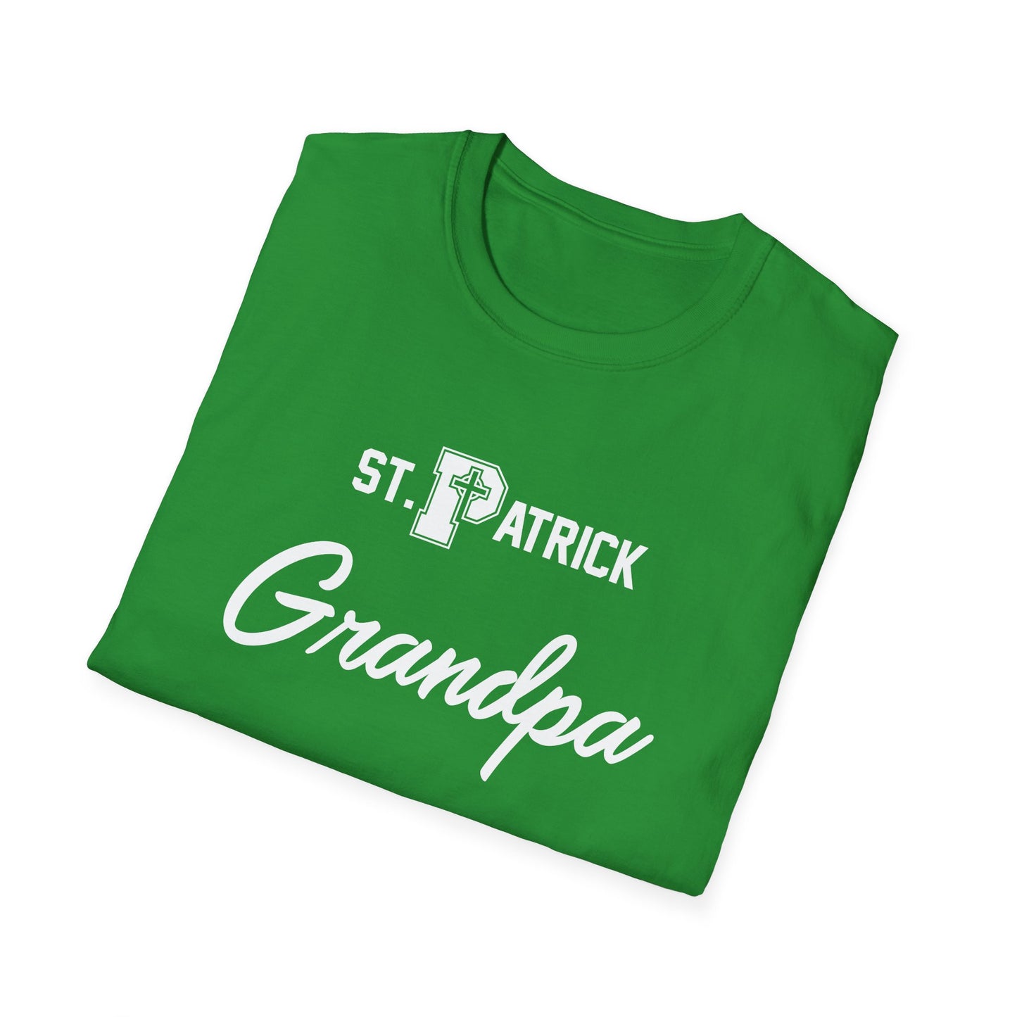 St Patrick Logo with Big Grandpa - Adult Cotton Softstyle T-Shirt