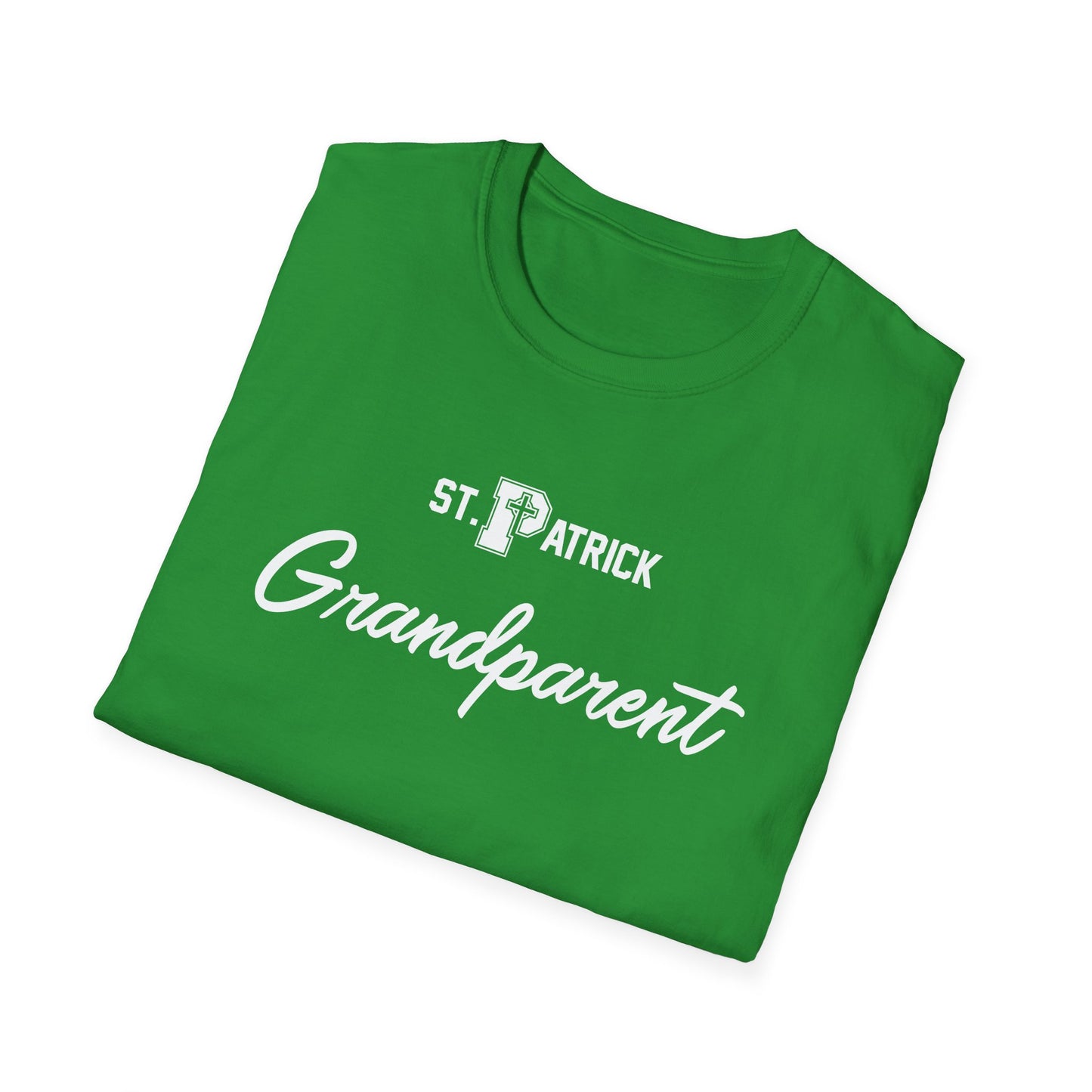 St Patrick Logo with Big Grandparent - Adult Cotton Softstyle T-Shirt