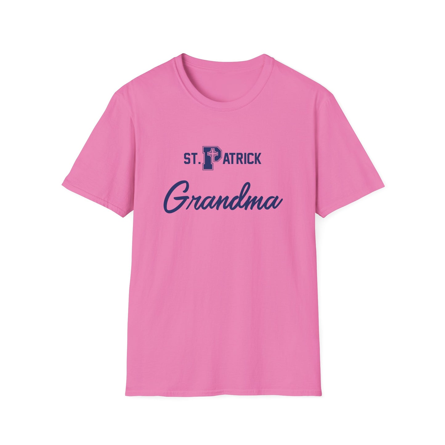 St Patrick Logo with Big Grandma - Adult Cotton Softstyle T-Shirt