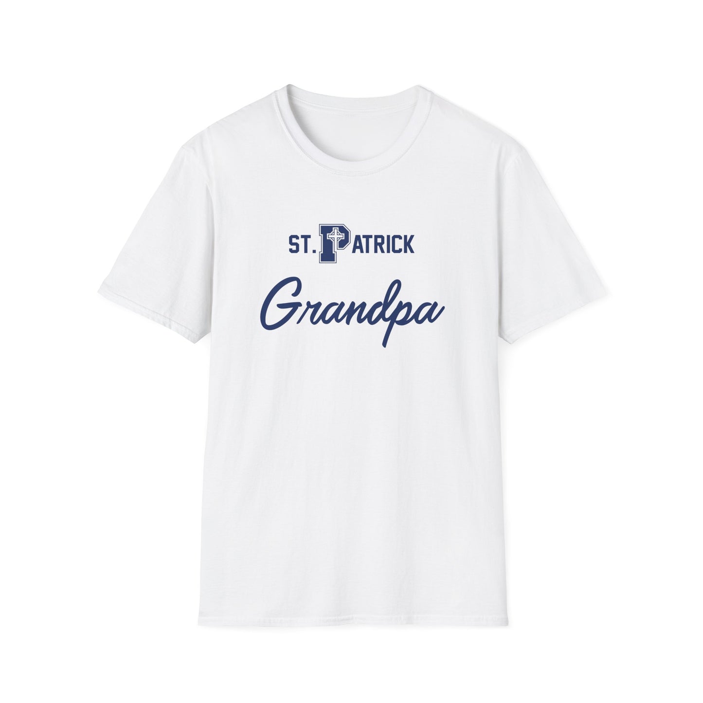 St Patrick Logo with Big Grandpa - Adult Cotton Softstyle T-Shirt