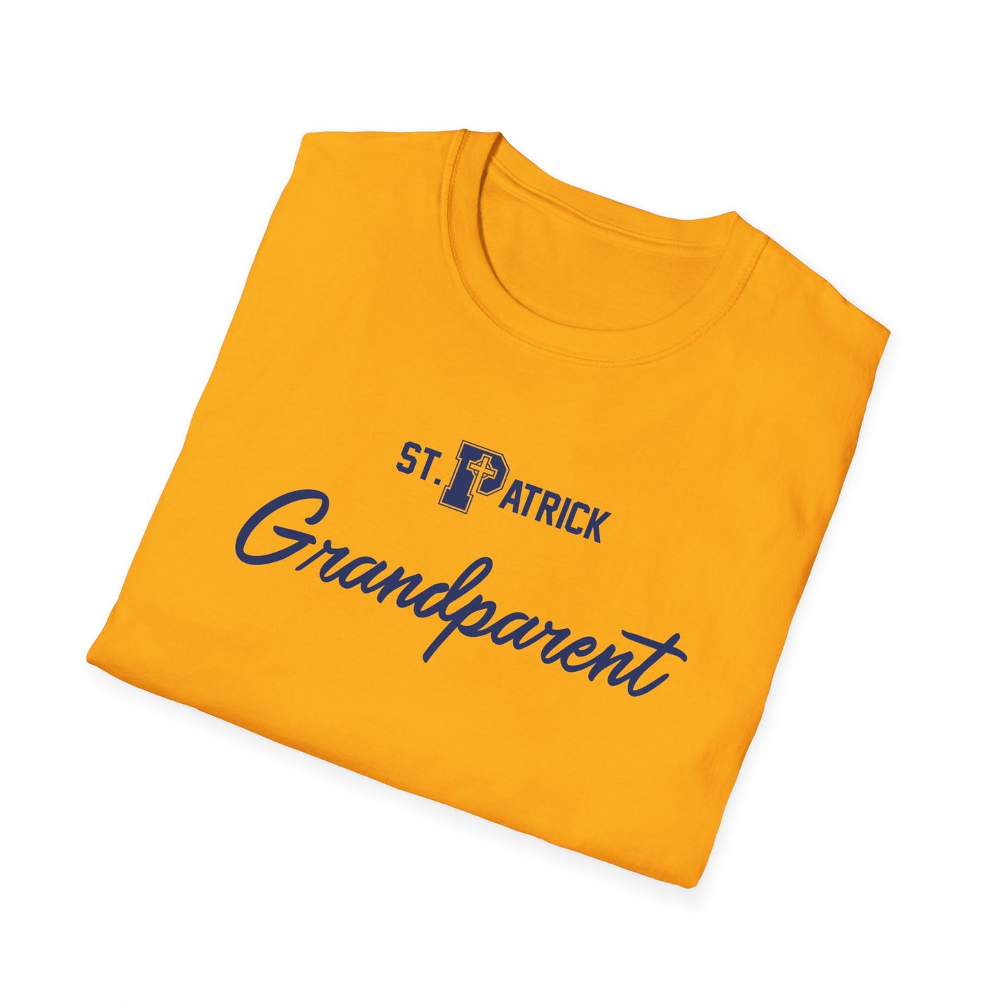 St Patrick Logo with Big Grandparent - Adult Cotton Softstyle T-Shirt