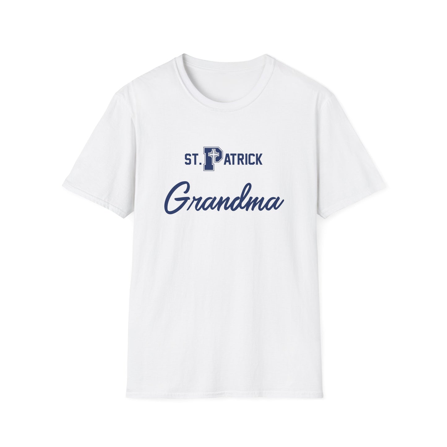 St Patrick Logo with Big Grandma - Adult Cotton Softstyle T-Shirt