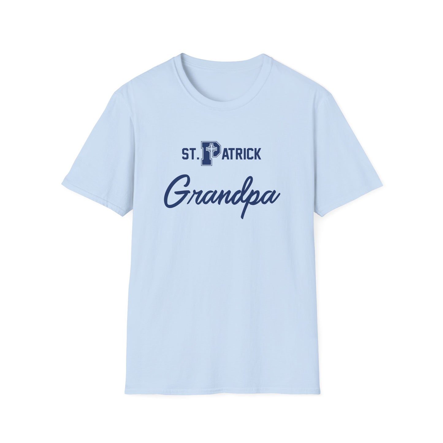 St Patrick Logo with Big Grandpa - Adult Cotton Softstyle T-Shirt