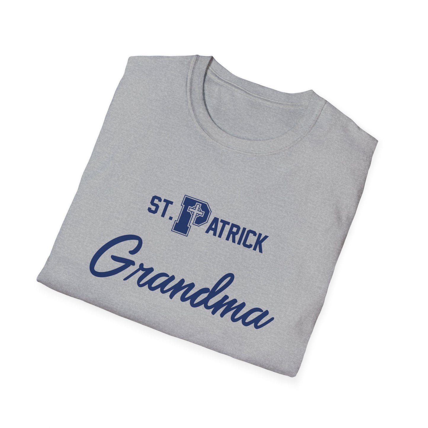 St Patrick Logo with Big Grandma - Adult Cotton Softstyle T-Shirt